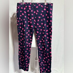 H&M Navy and Pink Patterned Pants Size 8